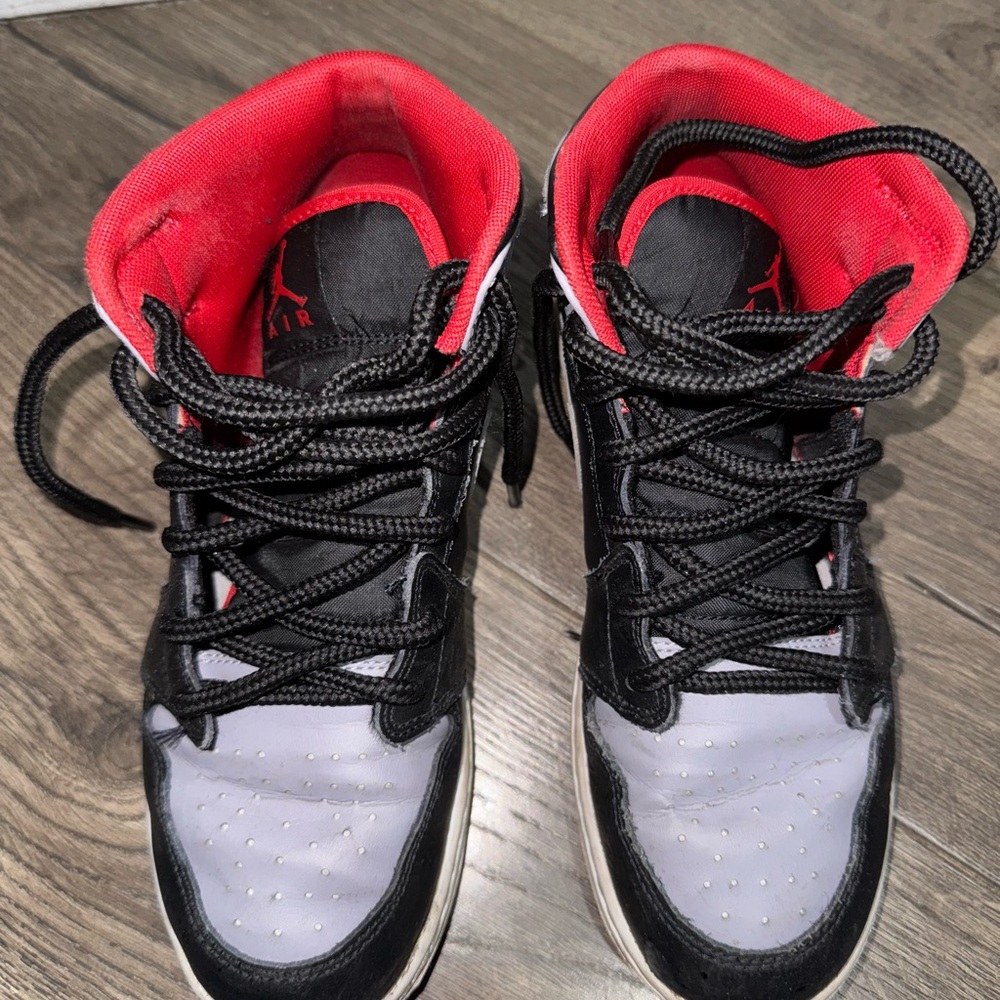 Jordan Black and Red High-Top Sneakers